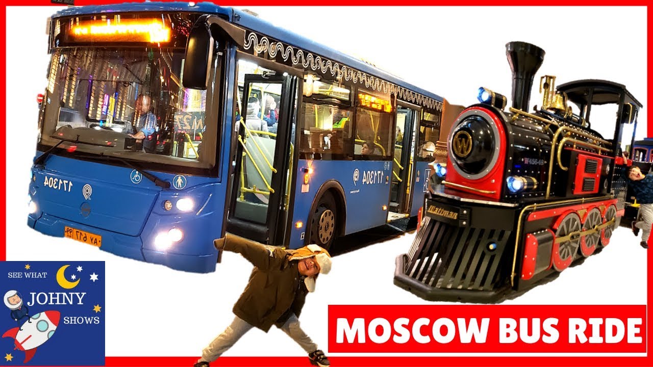 Johny's Bus Ride In Moscow, Russia To Giant Toy Store | Busses For Kids