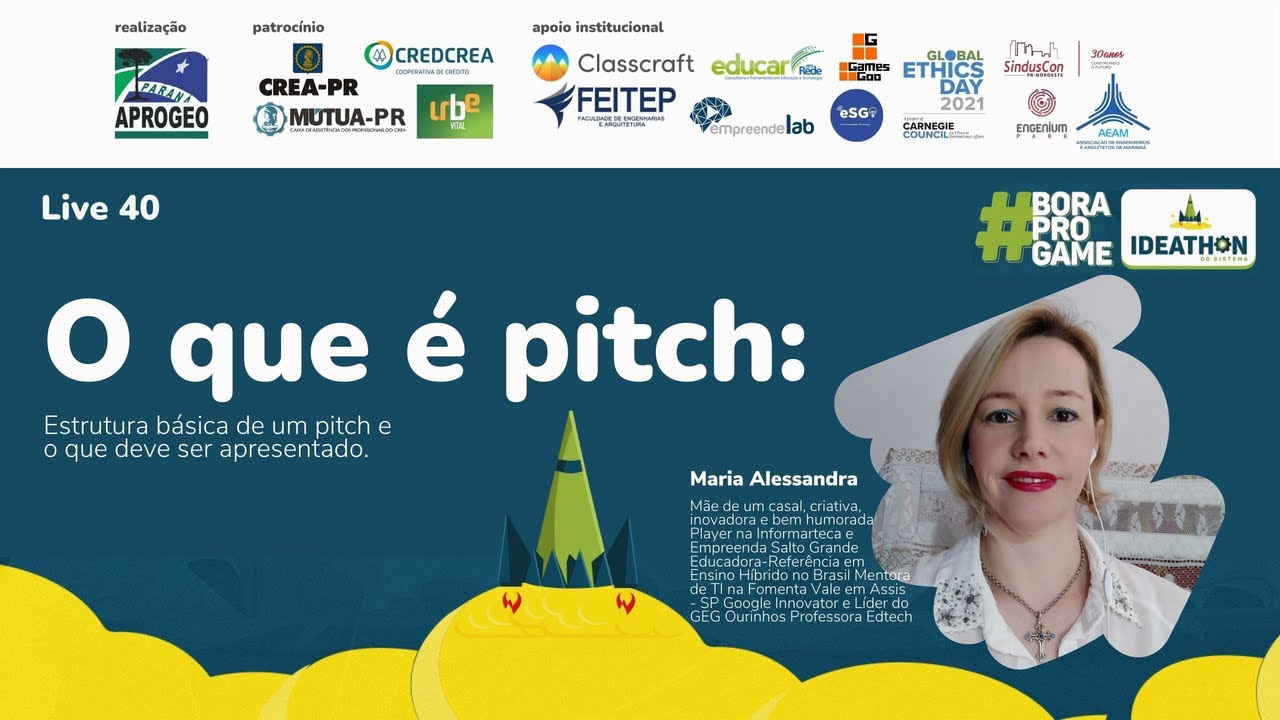 [IDEATHON] Live 40 - O que é pitch: Estrutura básica de um pitch e o que deve ser apresentado.