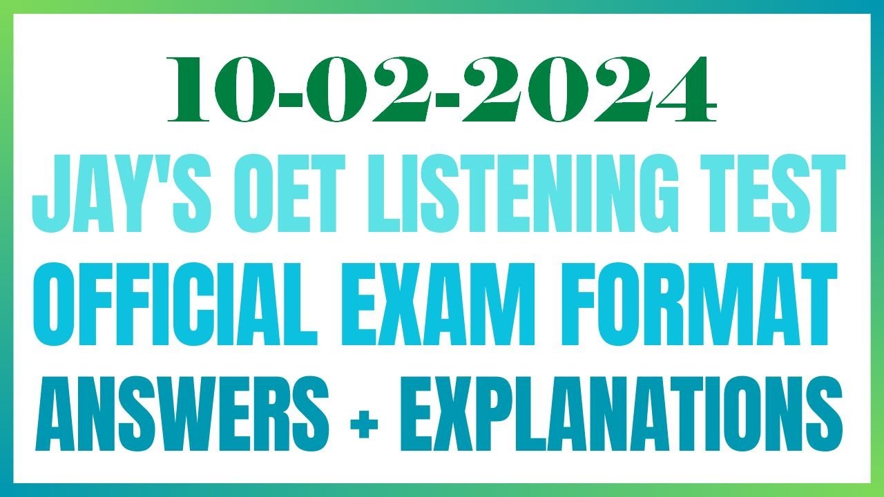 OET LISTENING TEST 10.02.2024 #oet #oetexam #oetnursing #oetlisteningtest
