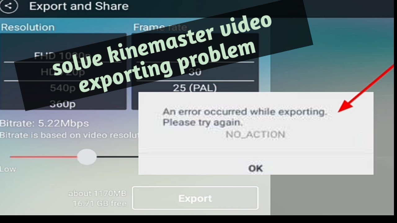 How to solve fix kinemaster export problem no action
