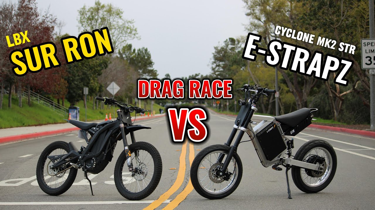 ДРЭГ-ГОНКА НА ЭЛЕКТРОМОБИЛЕ | E-STARPZ Cyclone Mk2 STR против Sur Ron LBX (средний привод против ...