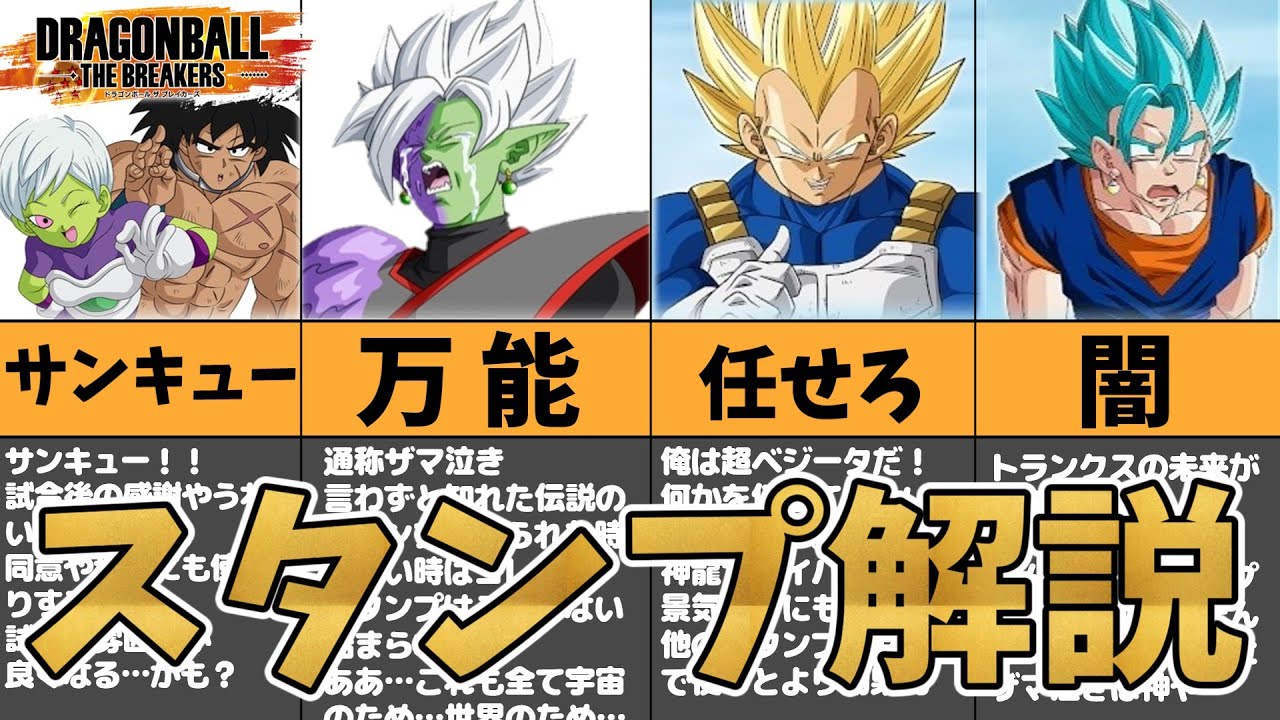 【DBTB】意外と知らない！？ブレイカーズのスタンプ解説！【ドラゴンボールザブレイカーズ】【ずんだもん】
