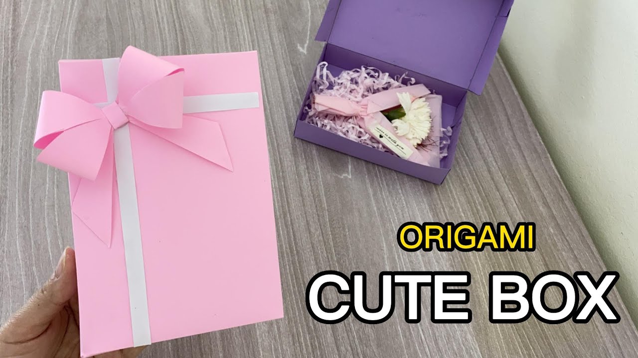 Easy Origami Cute Box 🎀 | Simple DIY Gift Box  |  Origami Steps With Me!