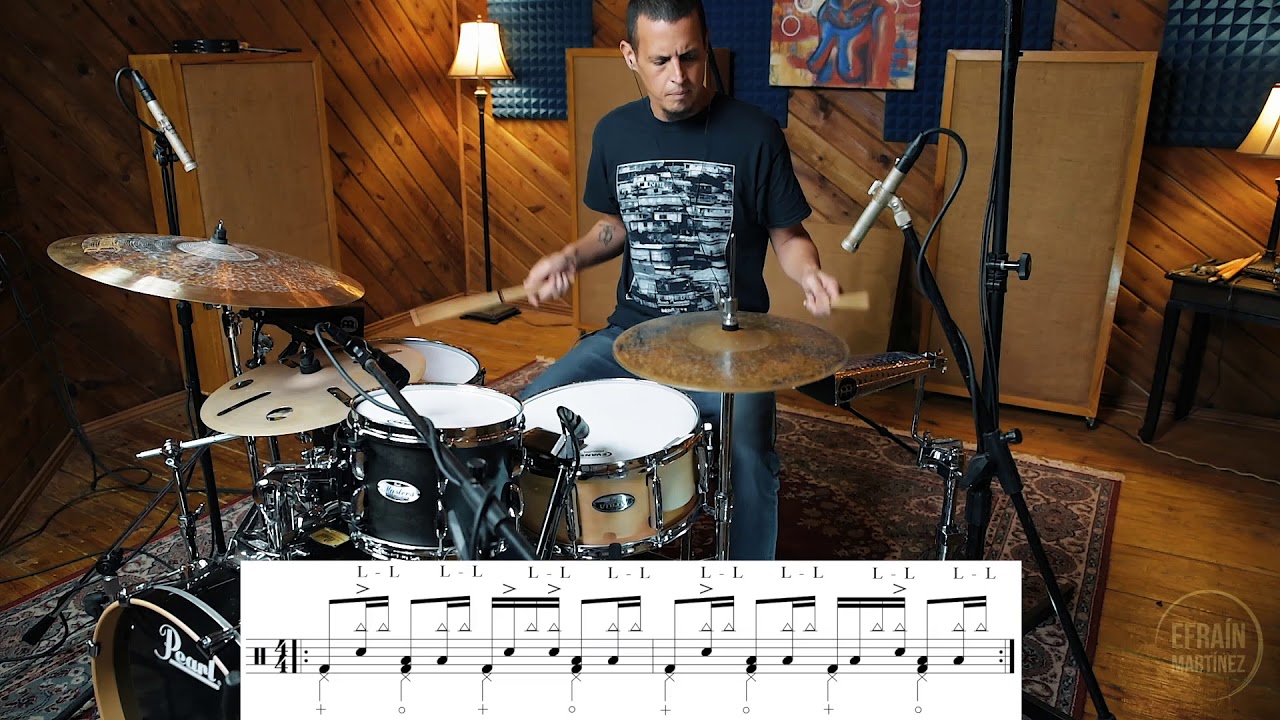 Traditional Plena on drumset