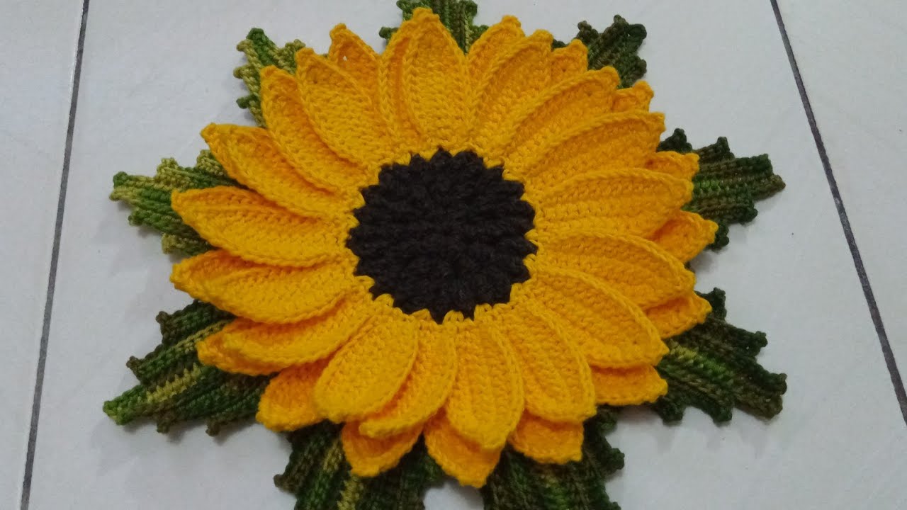 Mega flor girassol em crochê (parte 1/3)