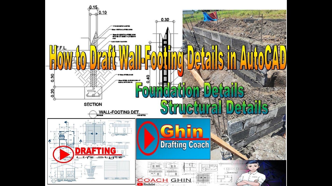 Drawing Exercise 22: How to Draft Wall-Footing Details in AutoCADD