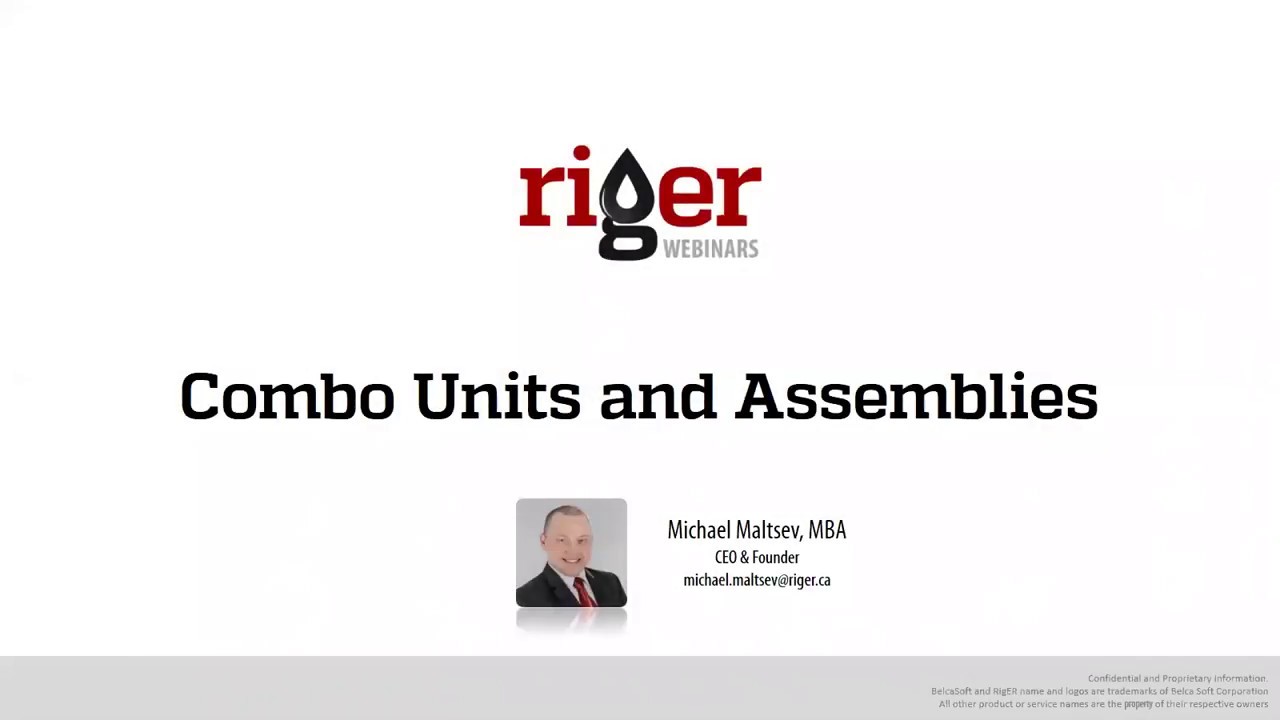 Combo Unit. Assembly in RigER. Oilfield Software for Energy Service and Rental Companies