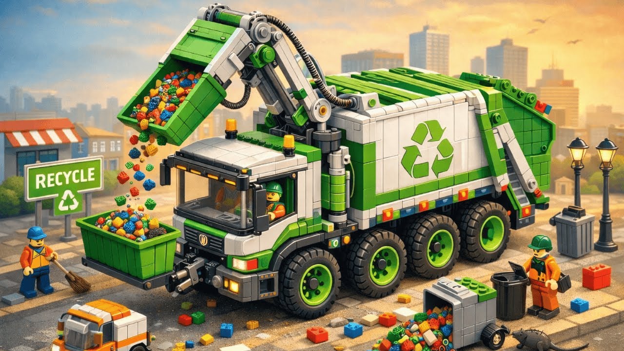 Lego Technic Car Builds a Powerful Beach Cleaner | Extreme Cleanup Challenge