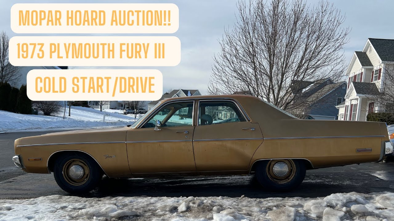 MOPAR HOARD AUCTION | 1973 Plymouth Fury - Cold Start/Short Drive | Time To Break The New Tires In!