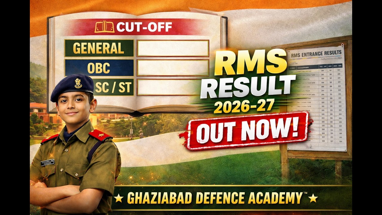 RMS CET 2026 Result & Cut Off Full Details | Class 6 & 9 | Official Merit |Ghaziabad Defence Academy