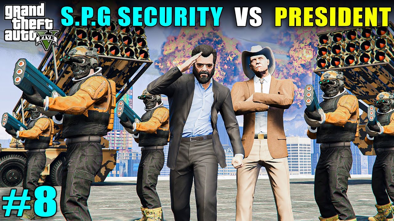 MOST POWERFUL S.P.G SECURITY VS LOS SANTOS PRESIDENT SECURITY | GTA V GAMEPLAY | TECHNO GAMERZ