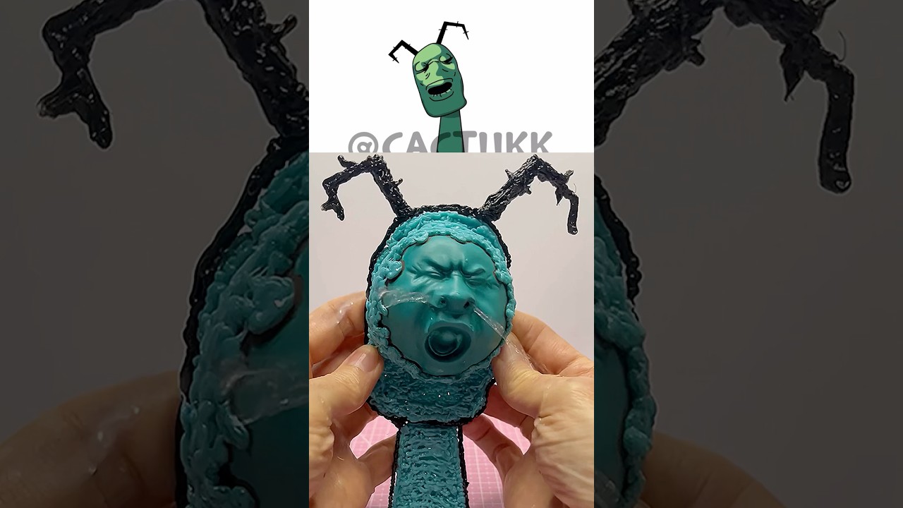 Я сделал Sprunki OC Plankton (из SpongeBob Squarepants) с помощью 3D-ручки #sprunki #plankton #3d...