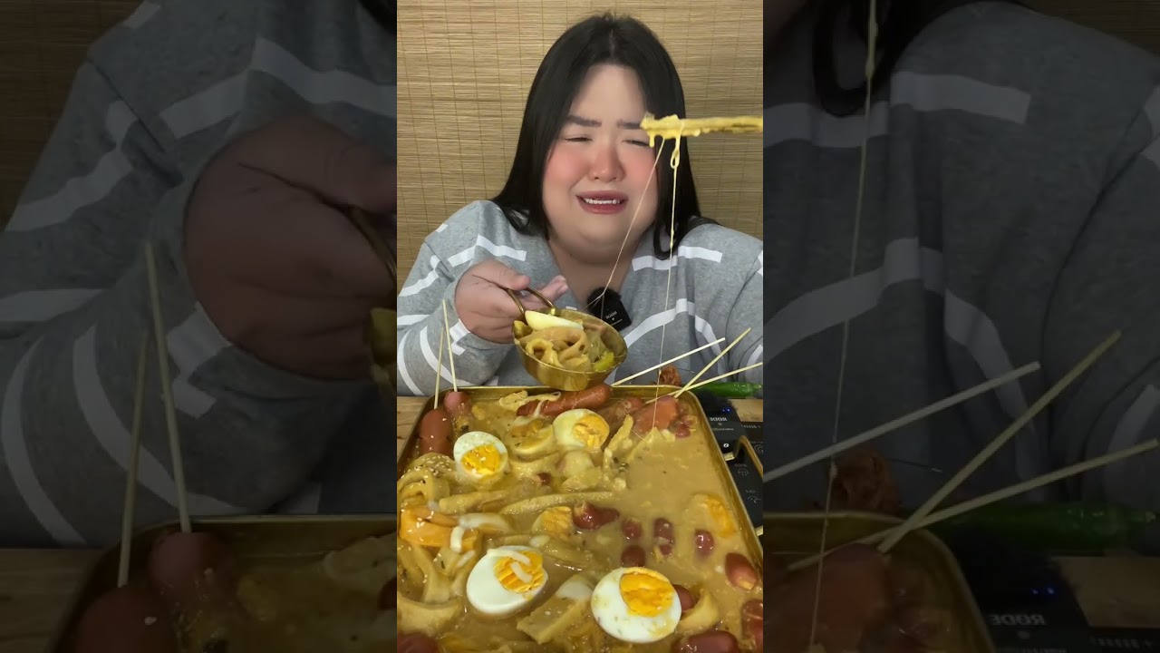 MÚKBENG BÁNH ĐÁ SỐT TOKBOKKI #food #mukbang 