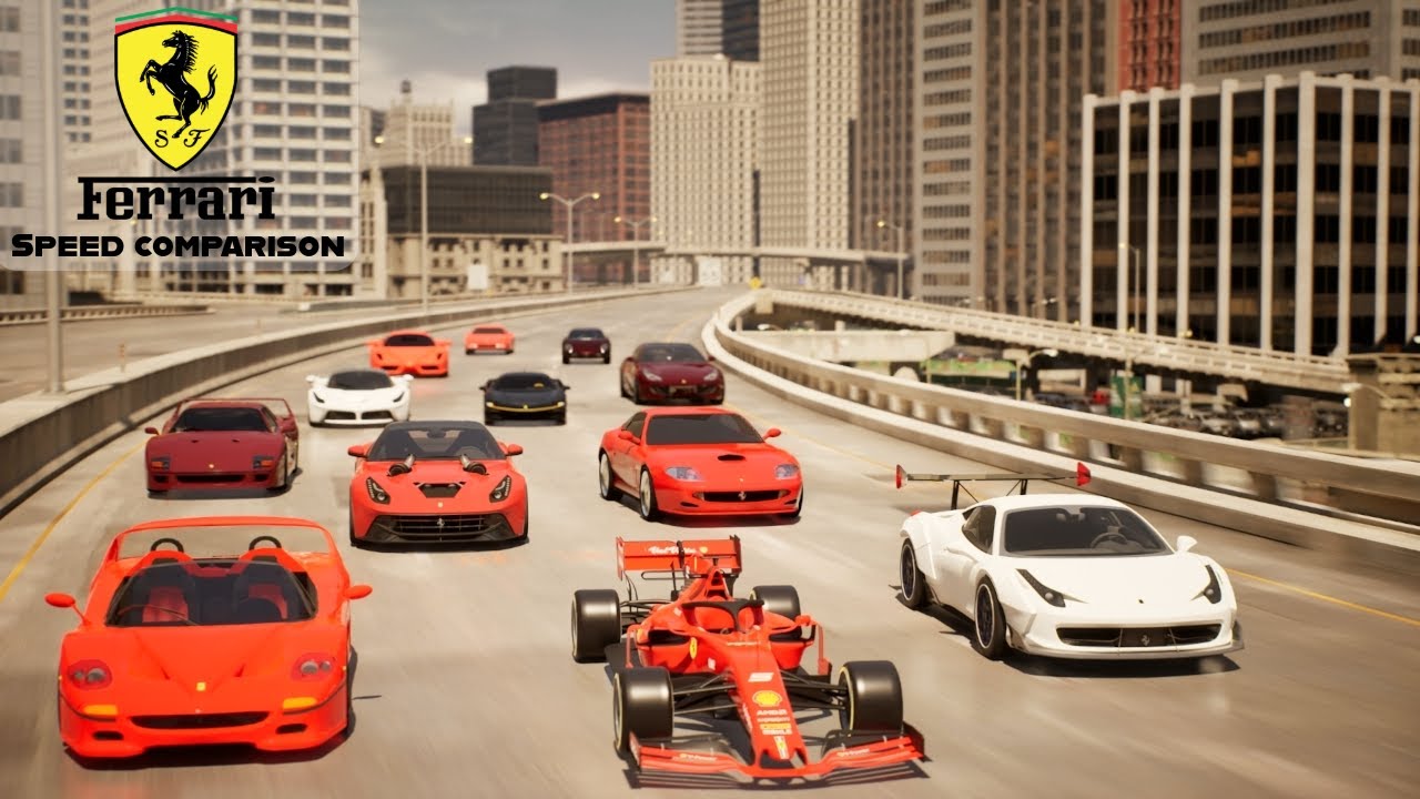 Ferrari Speed Comparison / Fastest Ferrari 3D