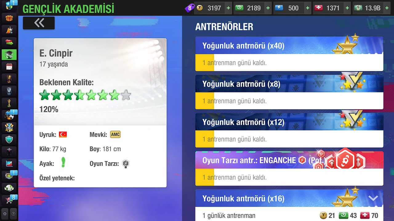 Top Eleven Yeşil Paketli x40 Gençlik Akademisi Antrenörü