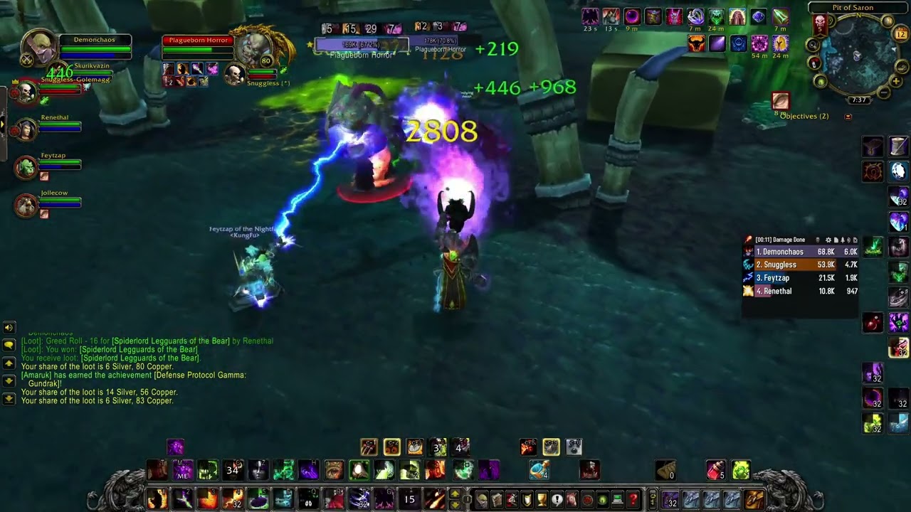 Pit of Saron - Demonology Warlock PoV - Titan Rune Gamma | WotLK Classic