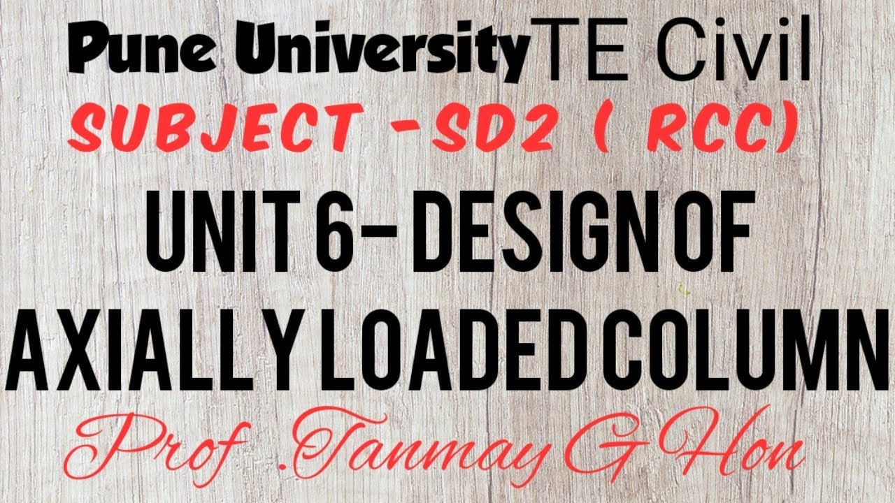 Design of axially loaded Column, RCC.