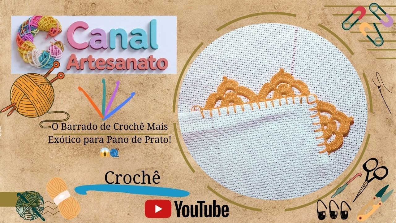 O Barrado de Crochê Mais Exótico para Pano de Prato! 😱🧶#crochet #barradofacil #barradoemcroche
