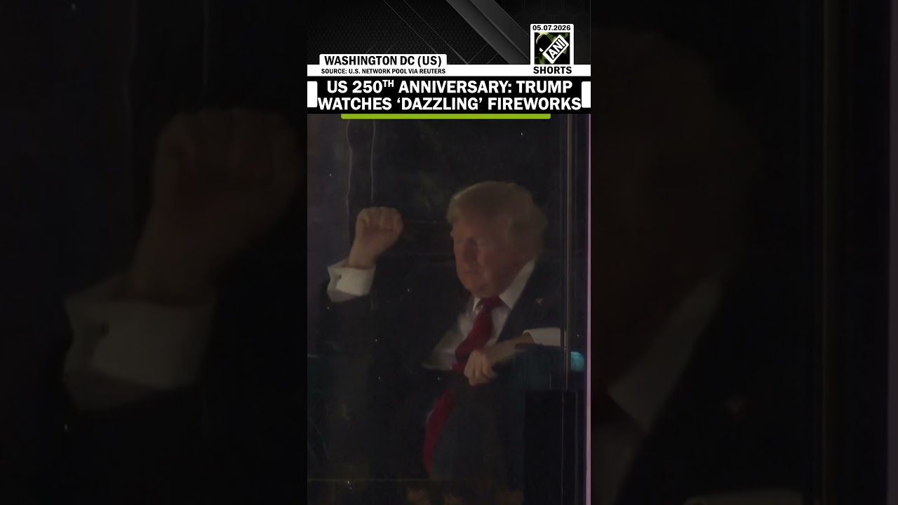 US President Trump enjoys spectacular fireworks at America's 250th Anniversary