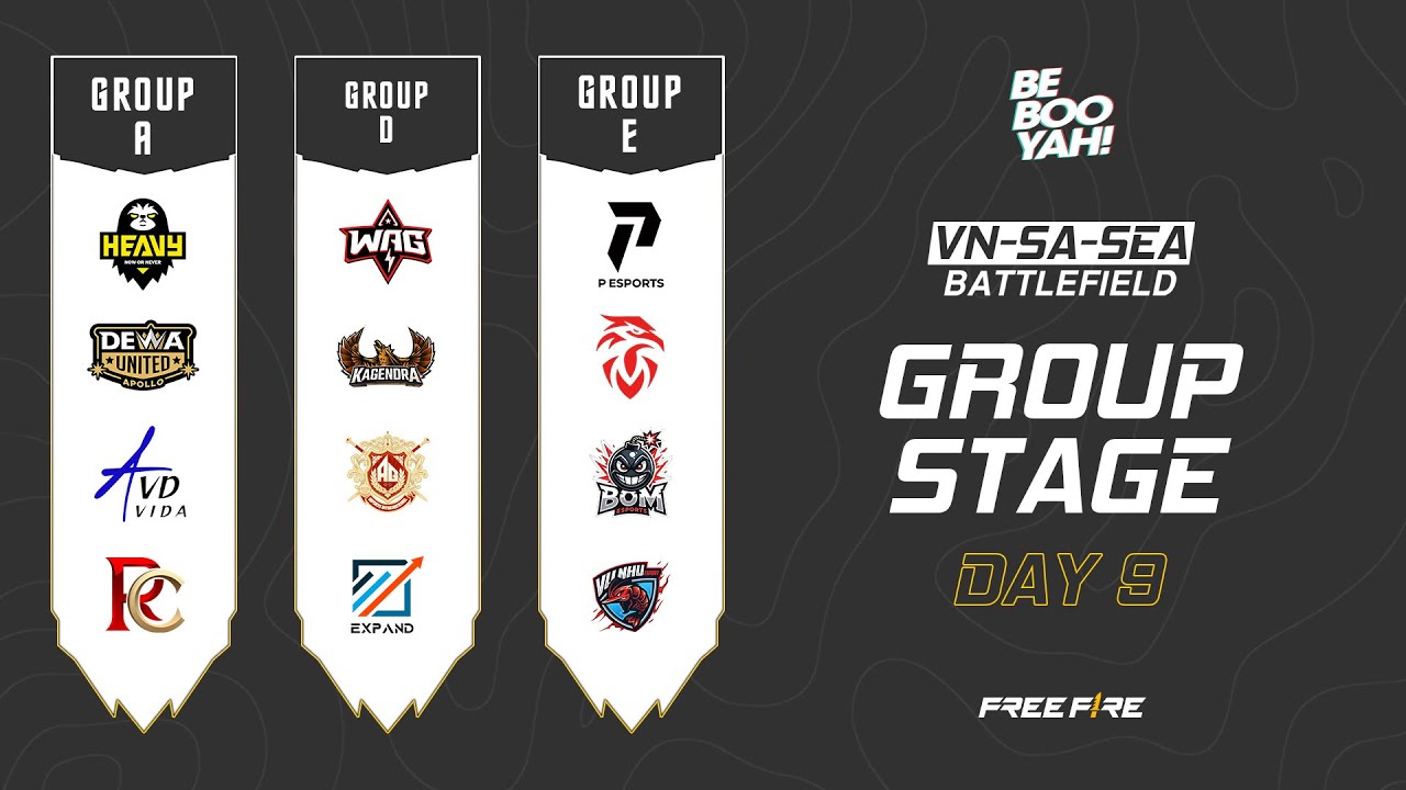 [LIVE] Groups A - D - E | Group Stage Day 9 | VN-SA-SEA Battlefield | Be Booyah!