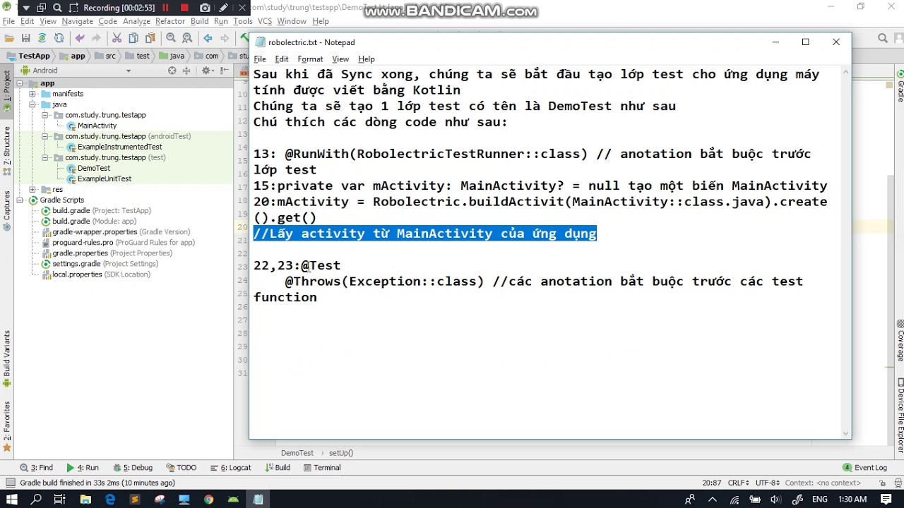 Unit testing Kotlin app with Robolectric