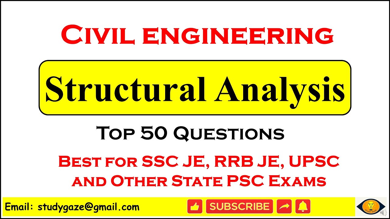 Structural analysis MCQ | Theory of structures objective questions | Civil engineering | RRB JE