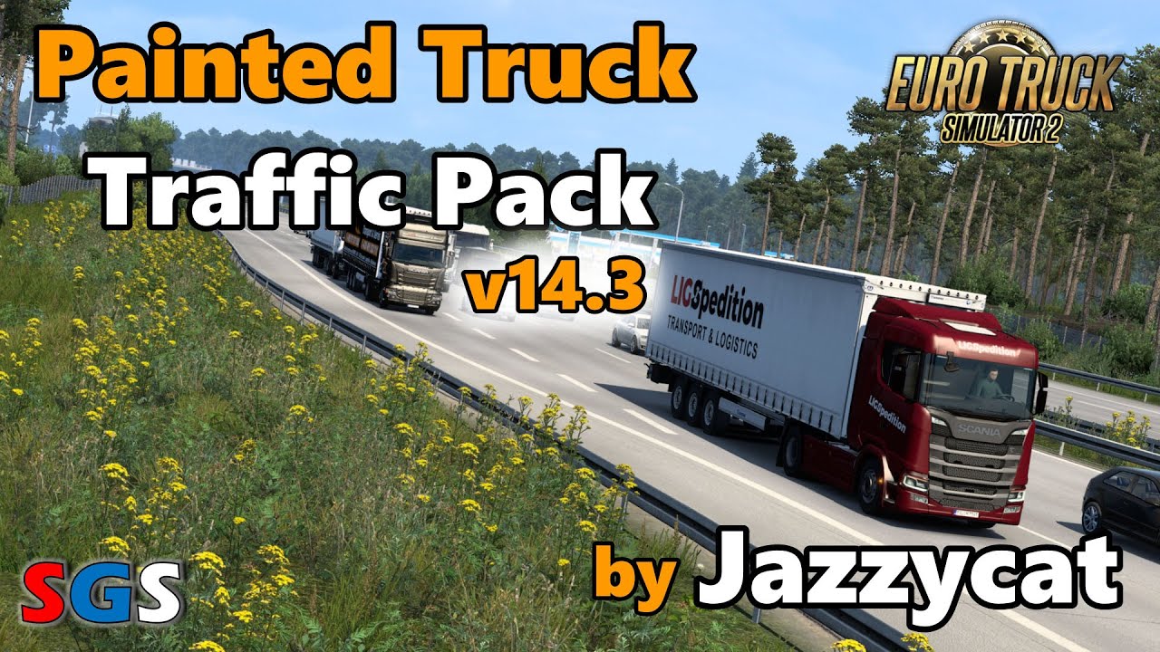 |ETS2 1.43| Painted Truck Traffic Pack by Jazzycat v14.3 [AI Traffic Mod]
