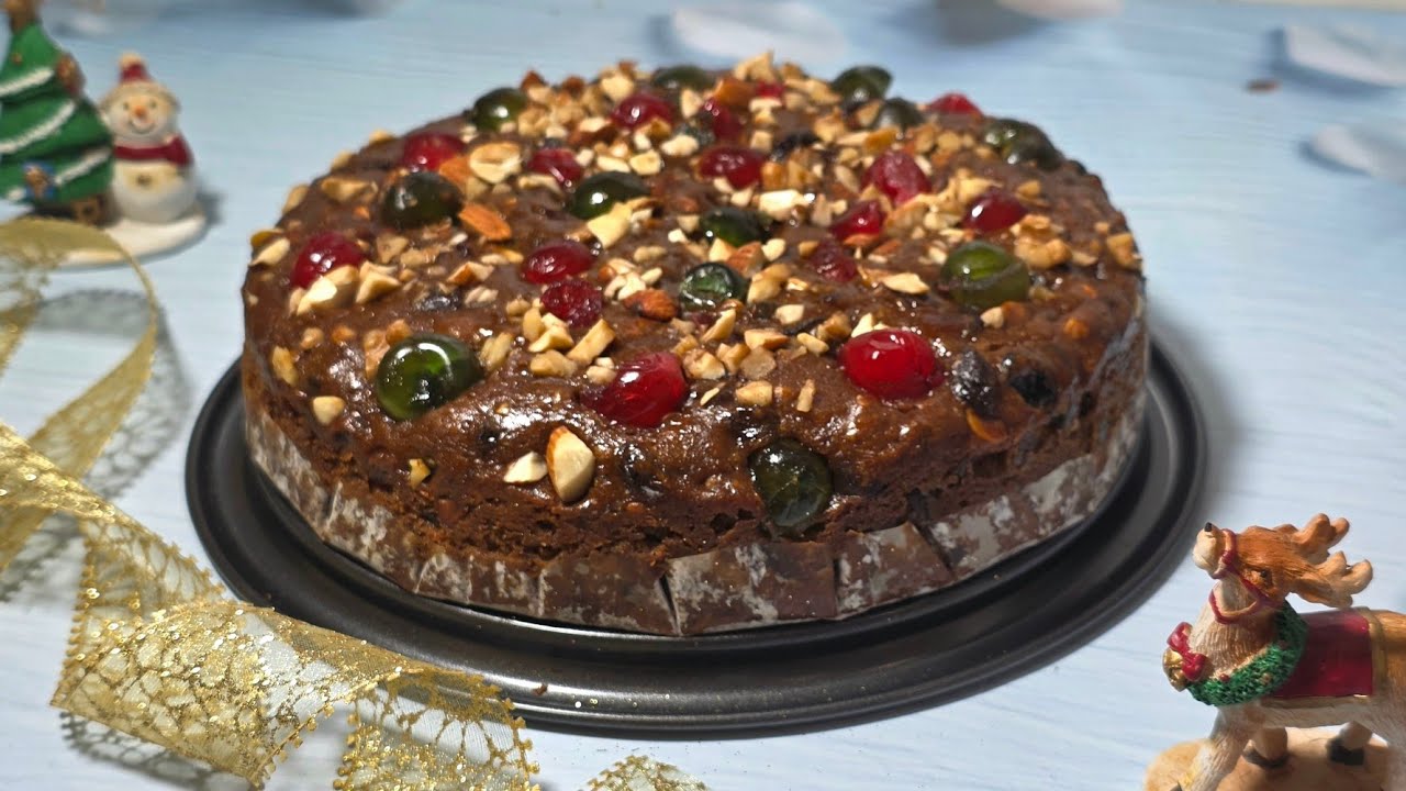 Super Moist Eggless Fruit Cake Recipe | A Last Minute Christmas Rich Fruit Cake!