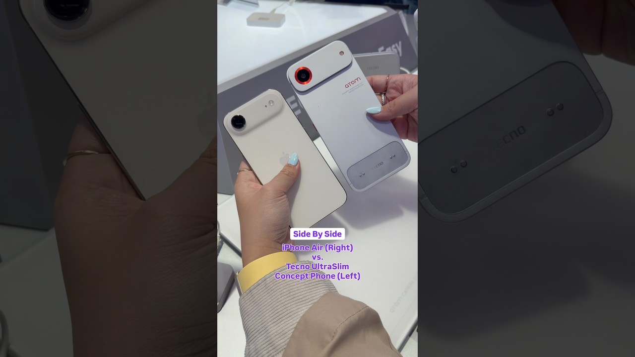 Толщина iPhone Air 5,6 мм против толщины концептуального ультратонкого телефона Tecno 4,6 мм