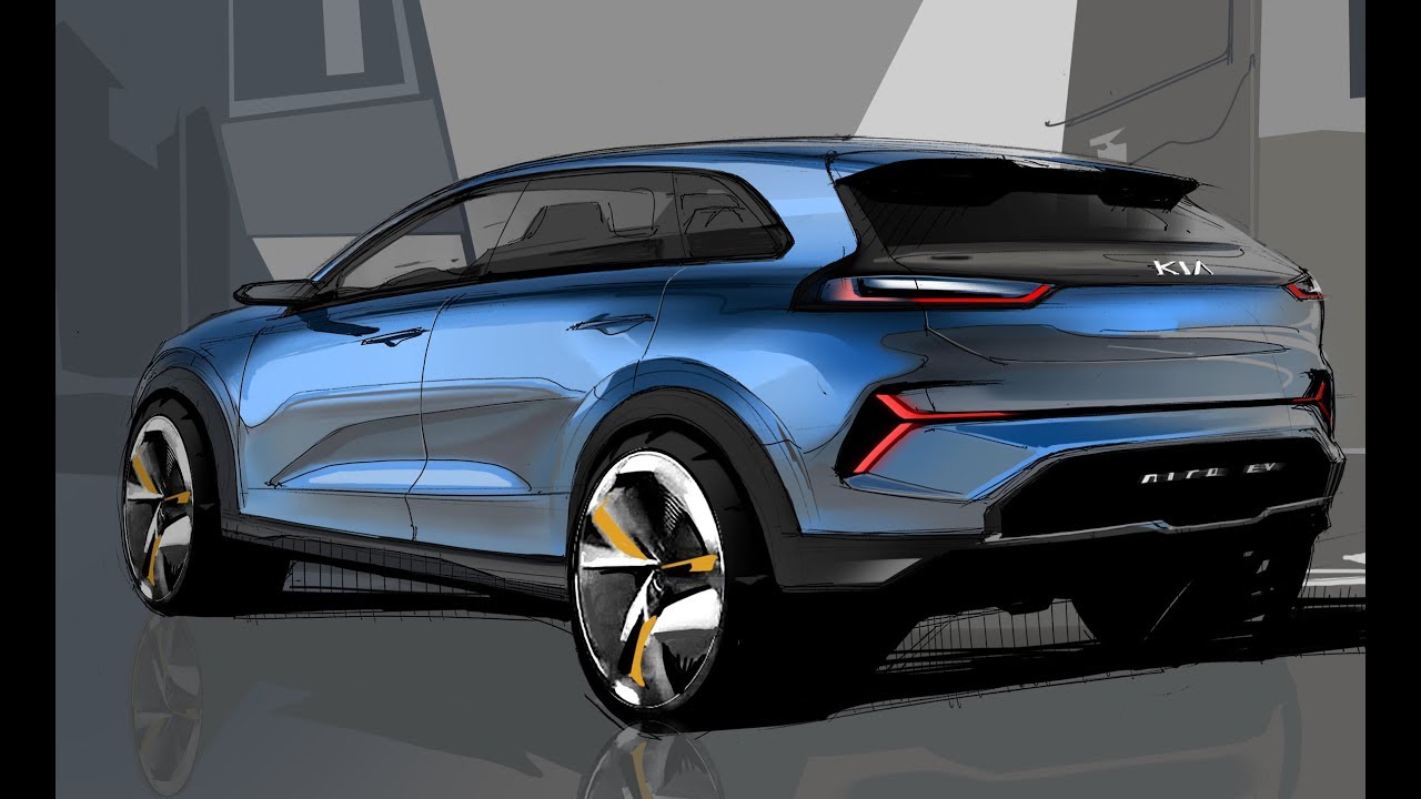 Car Design Sketch & Drawing - KIA NIRO EV Concept