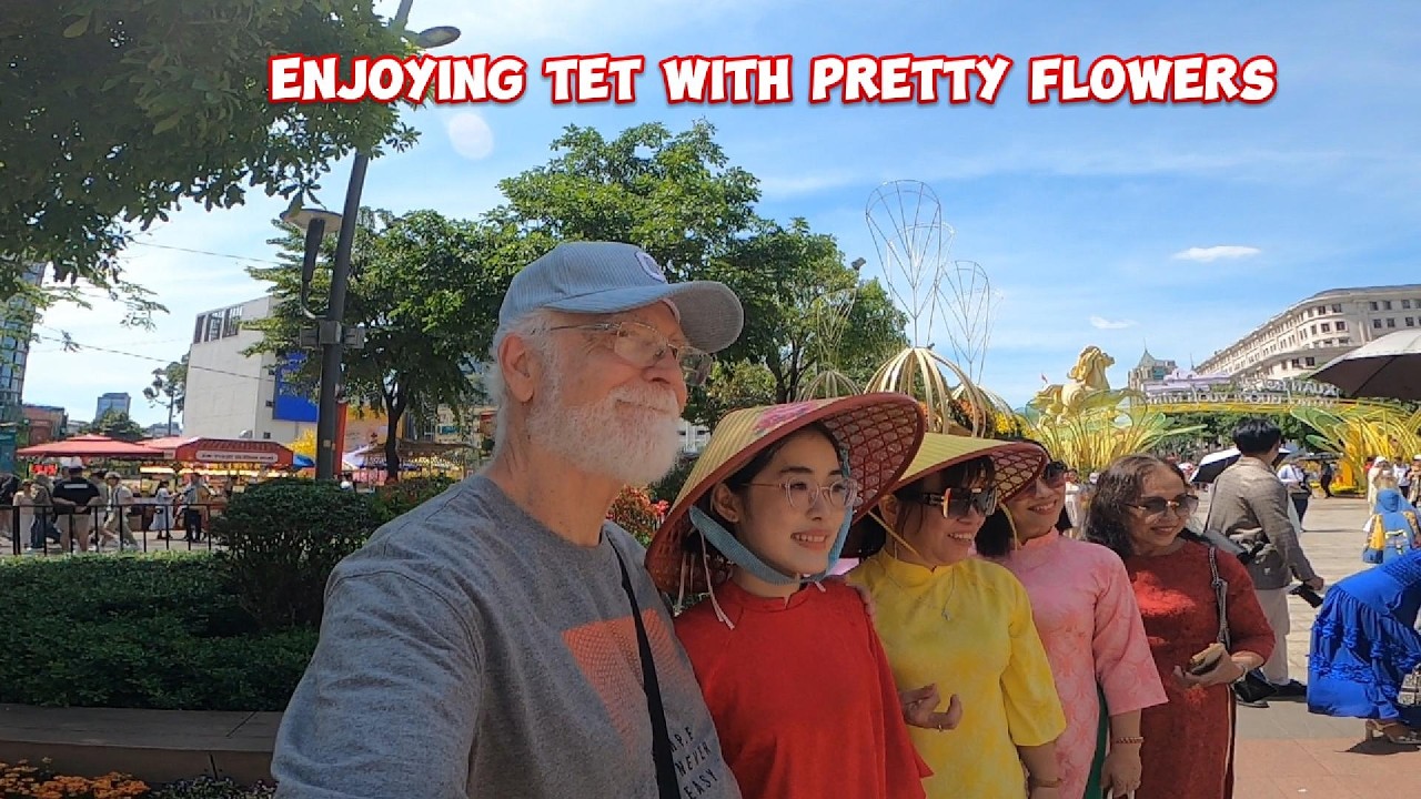 Enjoying the pretty flowers of TET, HCMC, Vietnam
