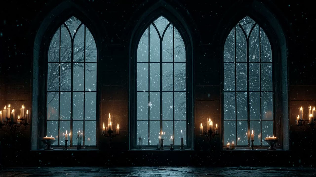 Peaceful Snowstorm Outside the Cabin ❄️ Fireplace Sounds & Cozy Night Ambience for Deep Relaxation