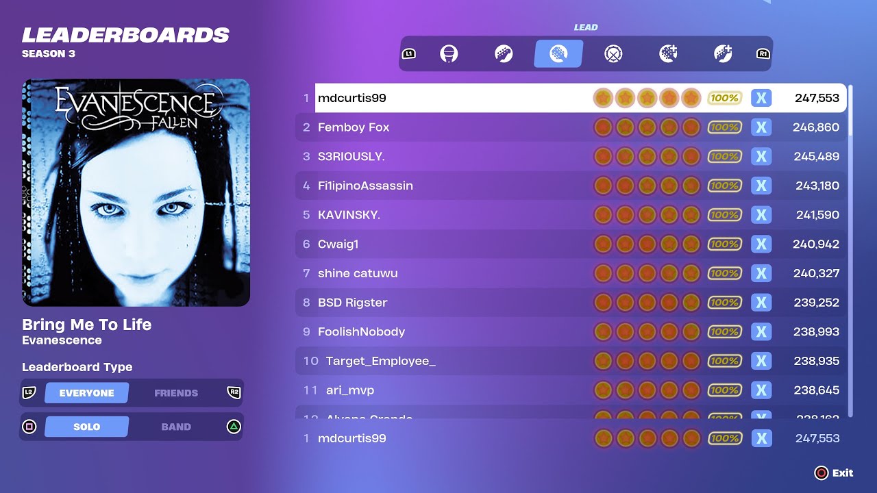 [Fortnite Festival S3] Bring Me To Life Expert Lead 100% FC World Record