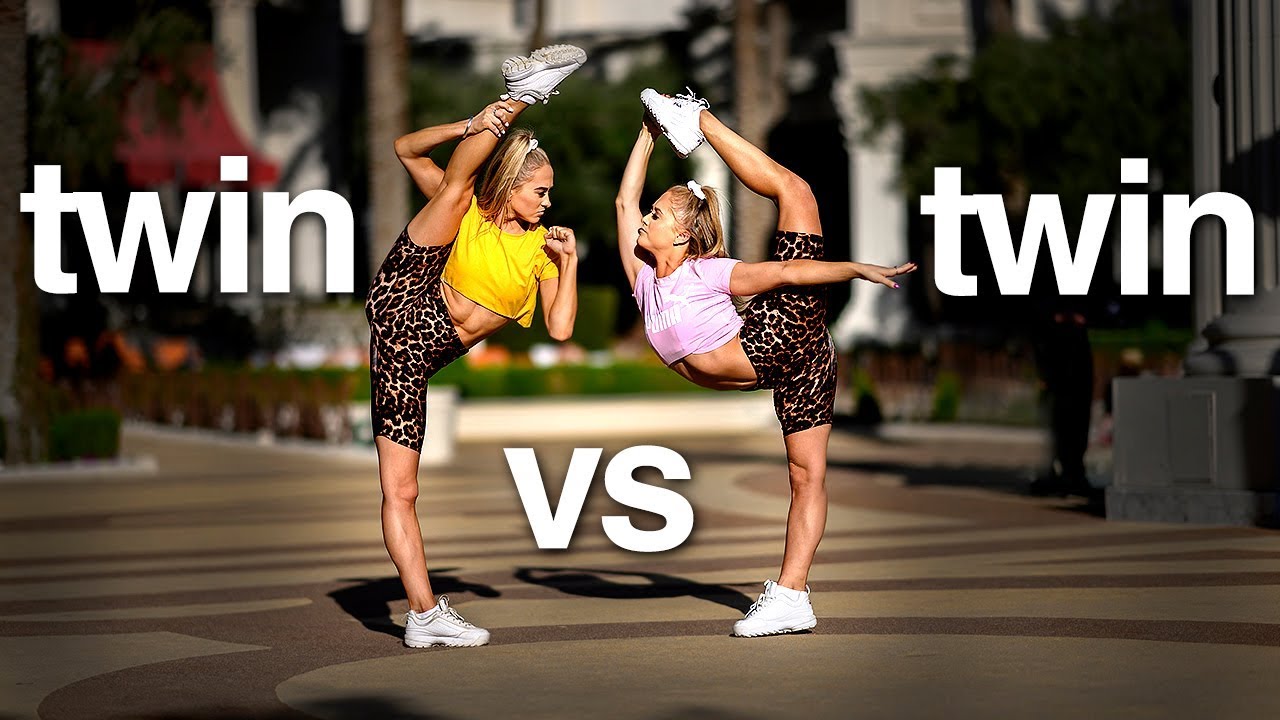Twin vs Twin 10 Minute Acro Challenge in Vegas *Rybka Twins*
