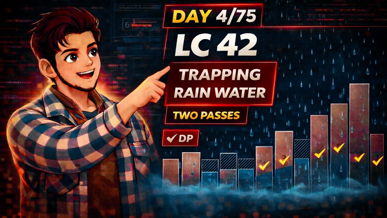LC 42. Trapping Rain Water | Left Max and Right Max | HARD Explained