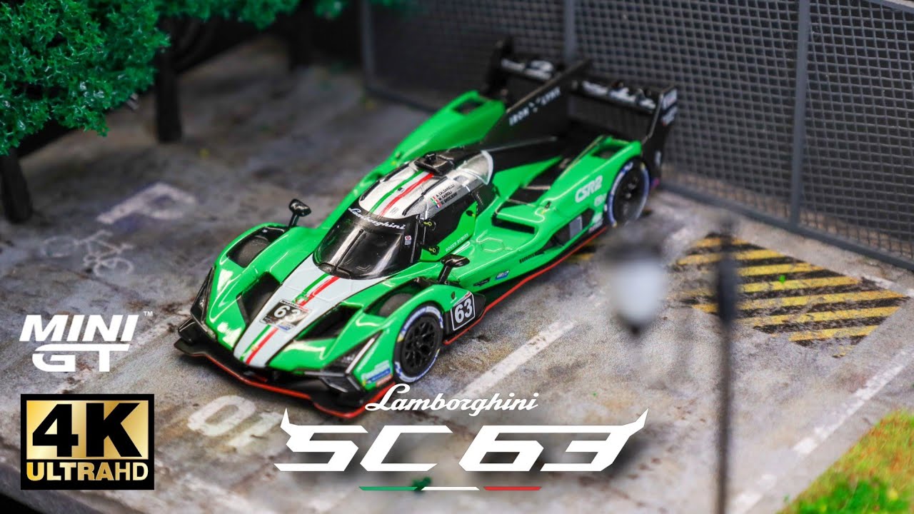 Mini GT 1:64 - Lamborghini SC63 #63 Iron lynx 2024 IMSA Sebring 12 Hrs l Cinema Shot 4K Die-cast