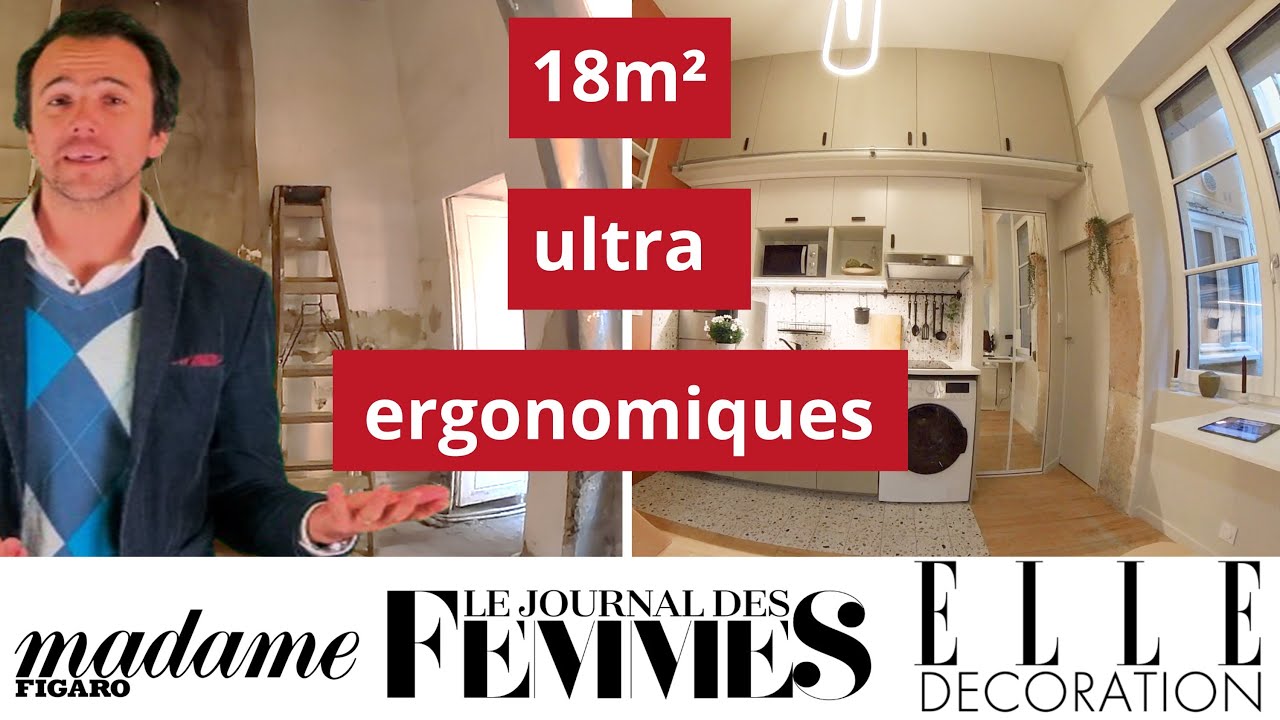 rénovation / aménagement de studio 18m² ultra équipé et ergonomique