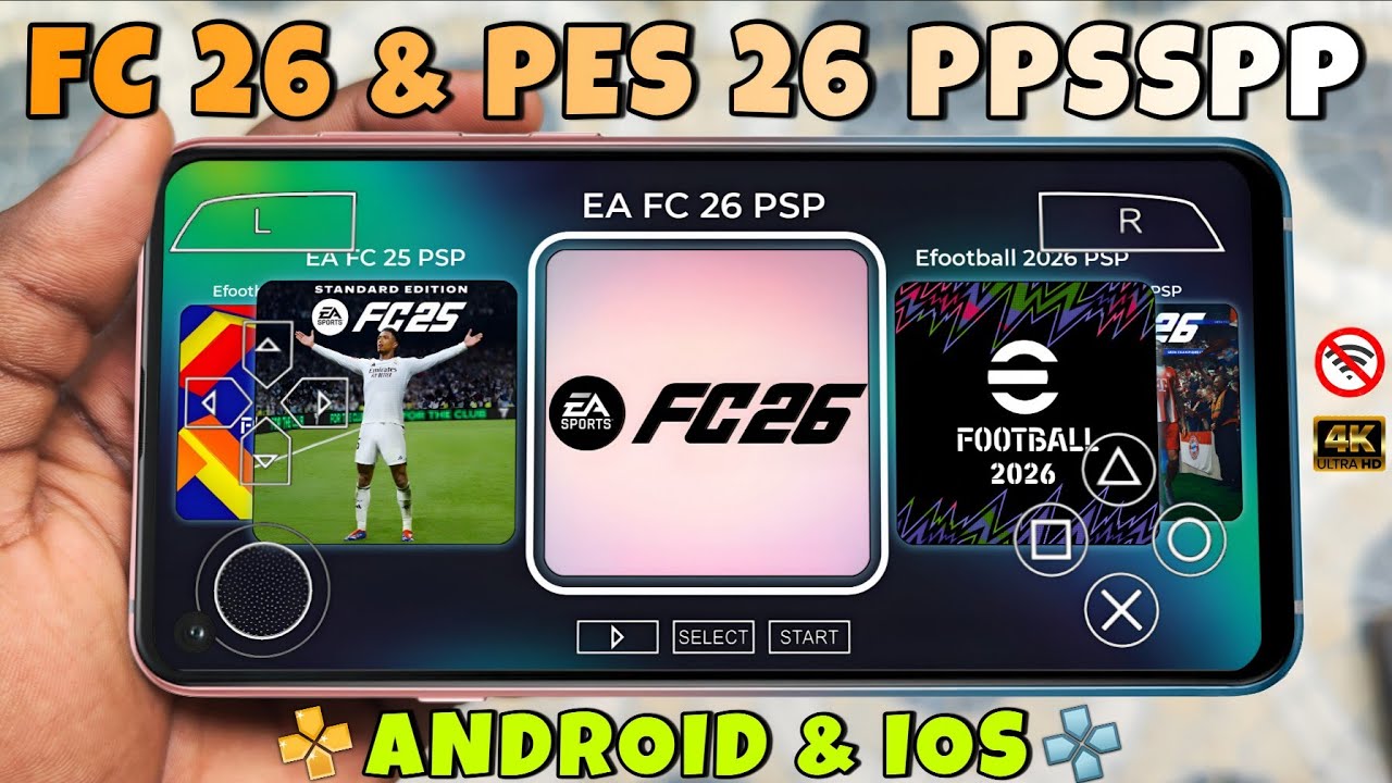 Comment installer & jouer FC 26 & PES 2026 PPSSPP sur n'importe quel téléphone ANDROID/iOS