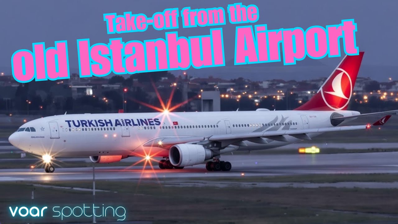 Turkish Airlines A330-300 takeoff at the legendary old Istanbul Ataturk Airport