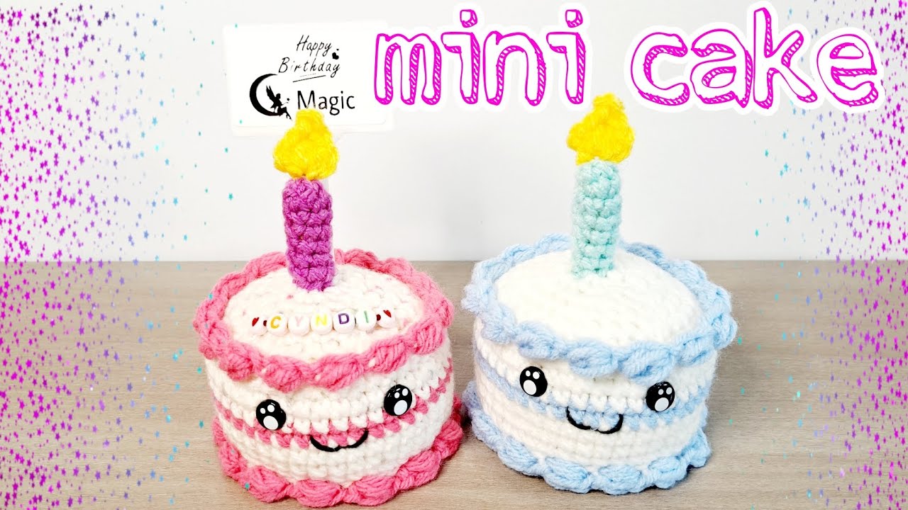 como hacer mini pastel amigurumi/mini cake #crochet #tendencia #happybirthday