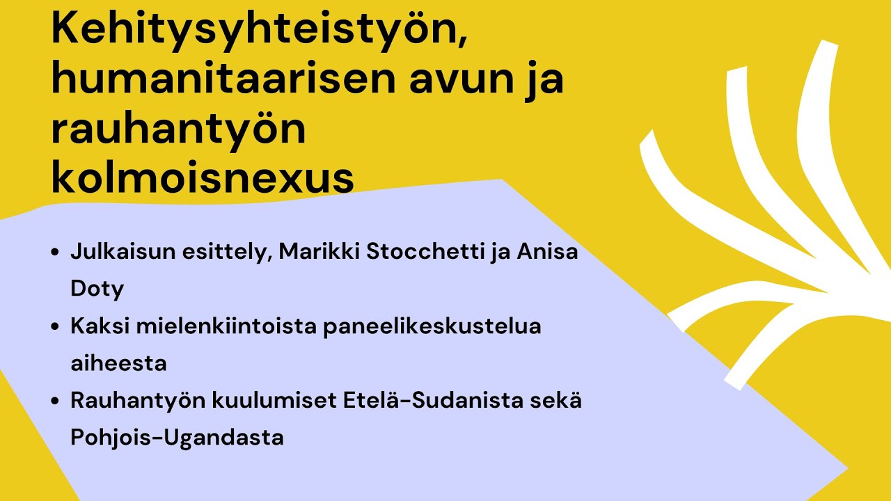 Kehitysyhteistyön, humanitaarisen avun ja rauhantyön kolmoisnexus -webinaari