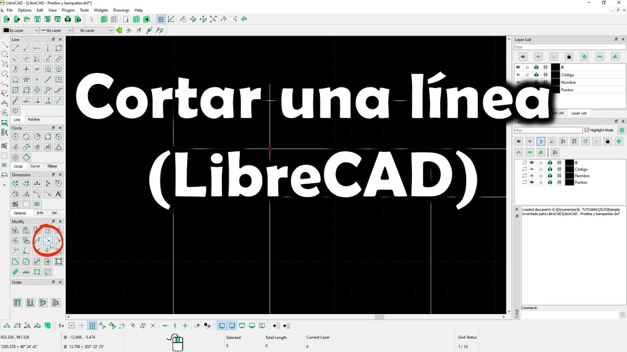 [LibreCAD] Trim a line