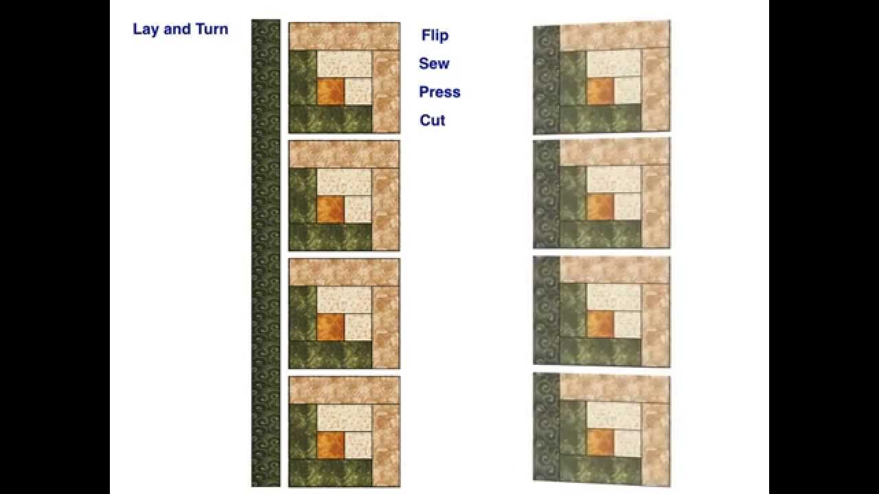Log Cabin Chain Piecing - Animated Tutorial