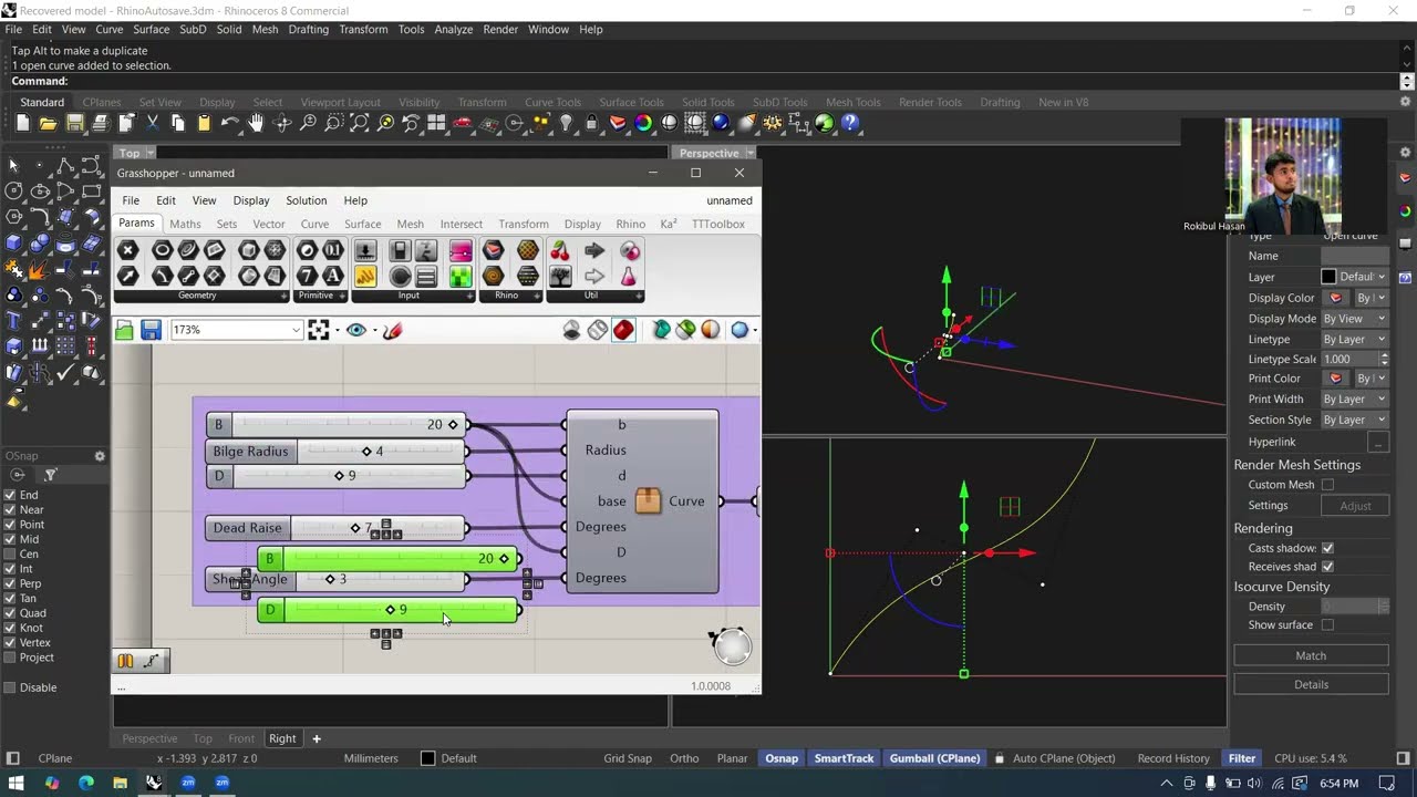 Ship Hull Parametric Modeling Using Grasshopper (Part 2): Creating Any Sectional Curve
