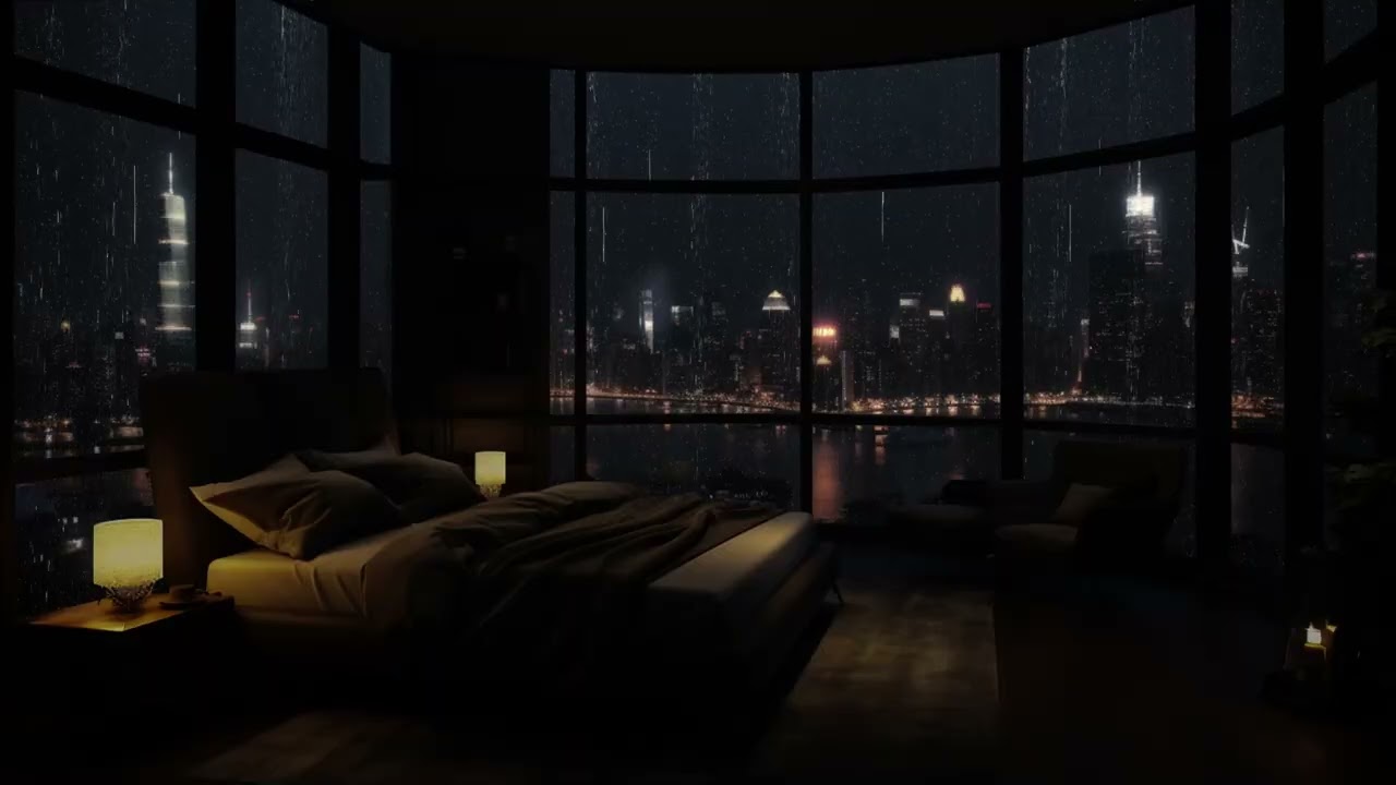 Relaxing In A High-Rise Apartment With The Sound Of Rain Outside The Window - Reduces Insomnia 😴