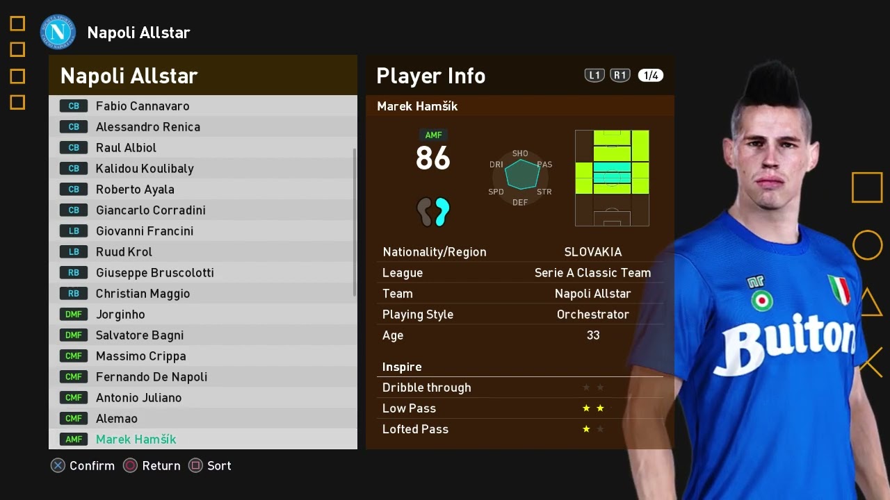 Napoli Classic Team EFootballLife 2023 - PES 2021 Full Face