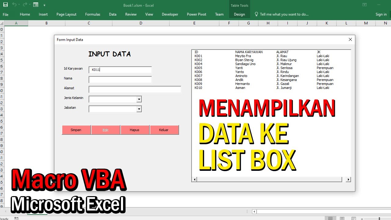 Cara Menampilkan data ke dalam Listbox pada Macro VBA Microsoft Excel