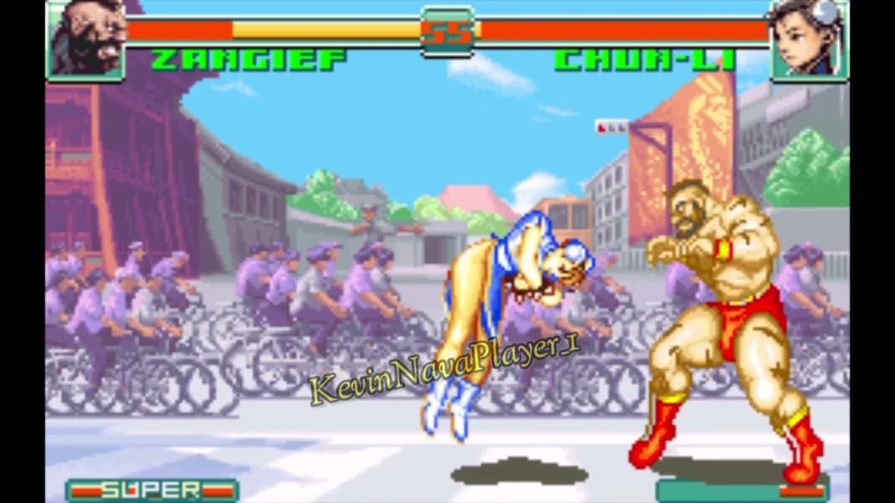 SuperStreetFighter2TurboRevival) GBA Modo Arcade Zangief VS ChunLi nivel experto del CPU