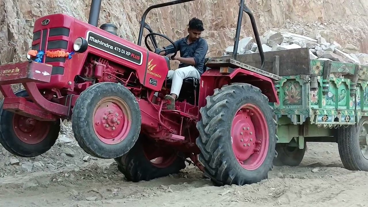 Mahindra 475 di xo plus power in stone work mahindra tractor 🚜