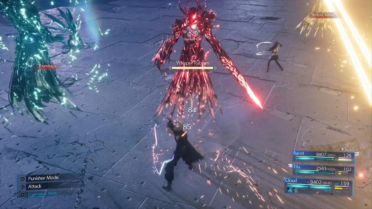 FINAL FANTASY VII REMAKE - BEATING WHISPER HARBINGER/WHISPER BAHAMUT (HARD MODE)